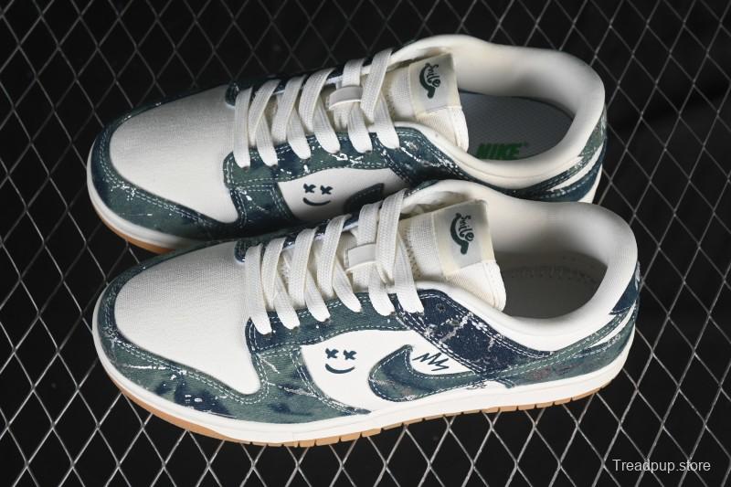 Nike SB Dunk Low Military Green Woven Custom Low-Top Casual Skate Shoes - SC0601-464