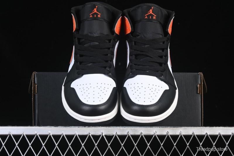 Nike Air Jordan 1 Mid AJ1 Black White Orange - DQ8426-801