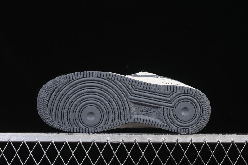 Nike Air Force 1 '07 Low LV Collaboration Beige Black Woven Label Casual Sneakers - CX5050-Y08