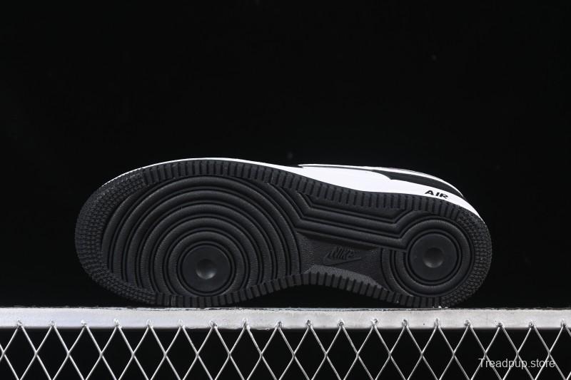 Nike Air Force 1'07 Low Black White Cracked Leather Casual Sneakers - ZH0316-118