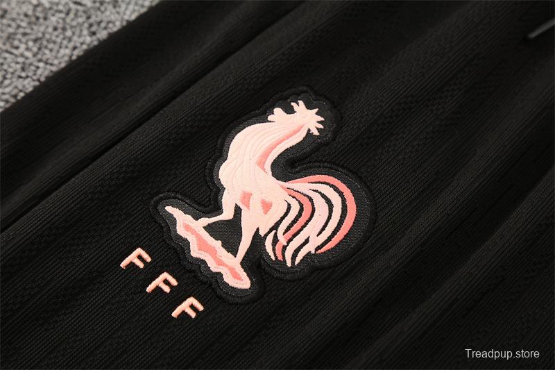 Player Version 25/26 France Black Half Zipper Jacket+Long Pants