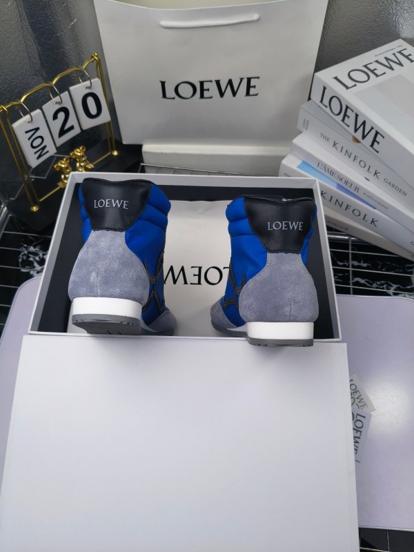 LOEWE High-Top German Training Sneakers Retro Fashion Casual White Shoes - LY00330