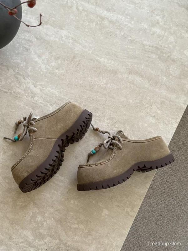 UGG Fall Winter New Potato Wool Slippers Retro Acrylic Buckle Decoration - KFY00250