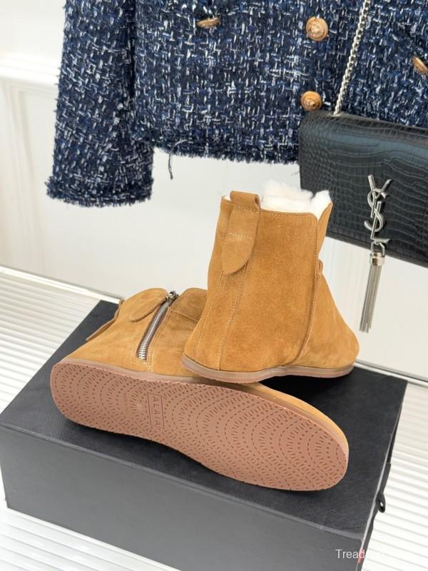 ALAIA Minimalist Side Zipper Retro Snow Boots - KFY00320