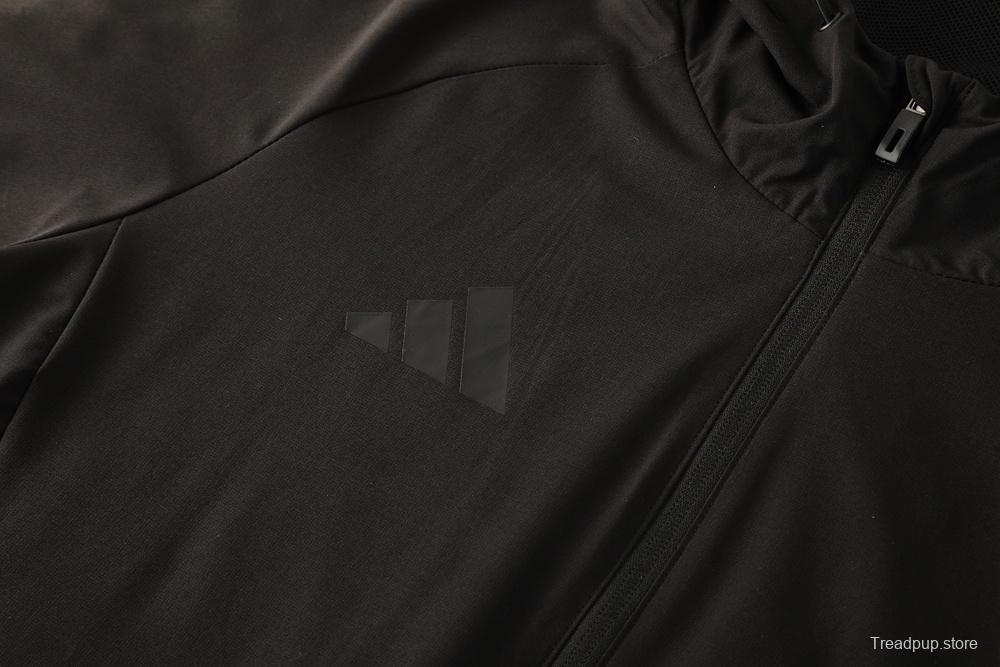 2025 Adidas Black Half Zipper Jacket+Long Pants S-2XL