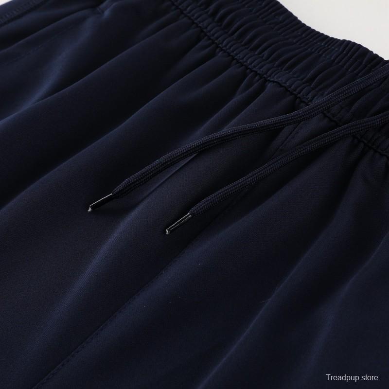 25/26 Real Madrid Royal Blue Half Zipper Jacket+Long Pants