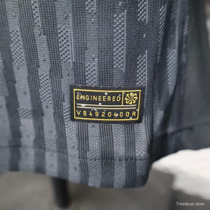 25/26 Player Version  Paris Saint-Germain Away Dark Grey with Vertical Stripe Pattern Jersey