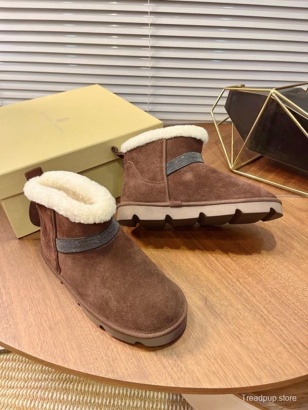 Brunello Cucinelli Winter New Snow Boots Sheepskin Bun Boots - AS00350