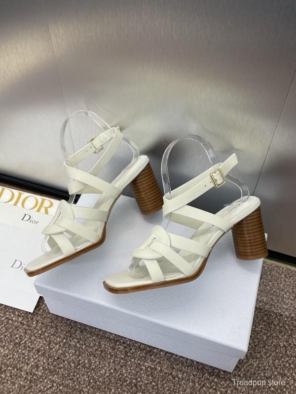 Dior D-Club Spring Summer New Jelly Color Hollow Layered Cross Strap High Heel Women Shoes - KFY00290