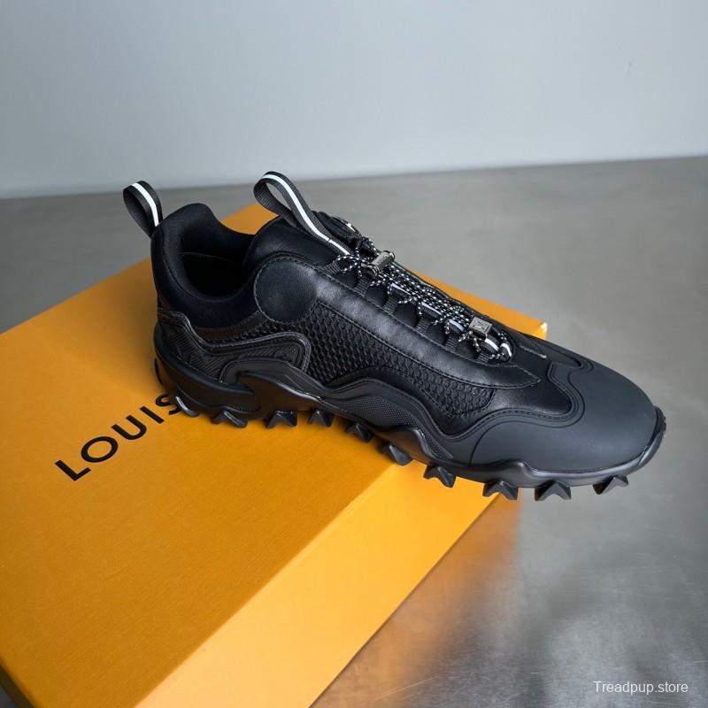 LV RUSH Calfskin Metal LV Circle Accessory Slip-Resistant Low-Top Casual Lifestyle Shoes - YC