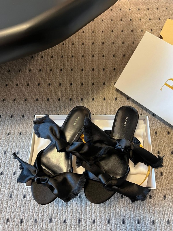 The Row 25ss Hand-Woven Bow Slippers - KFY00280