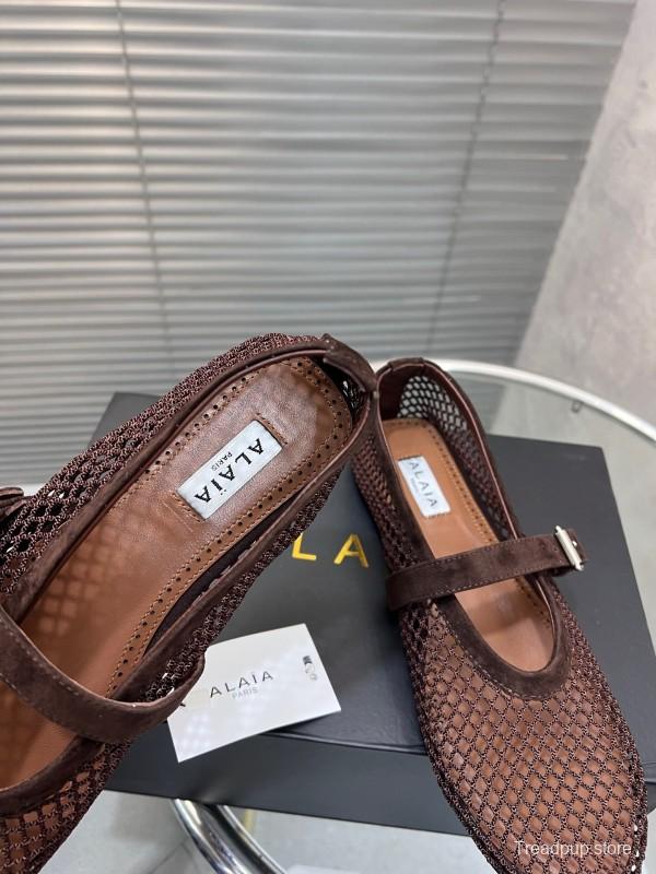 ALAIA 2025/SS New Color Mesh Flat Sandals Single Shoes - KFY00270