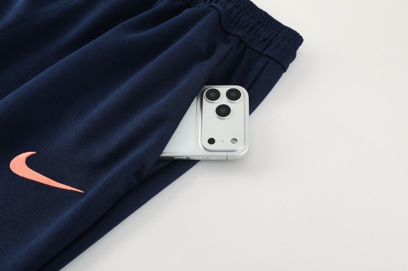 25/26 Barcelona 01 Royal Blue Hoodie Full Zipper Jacket+Long Pants