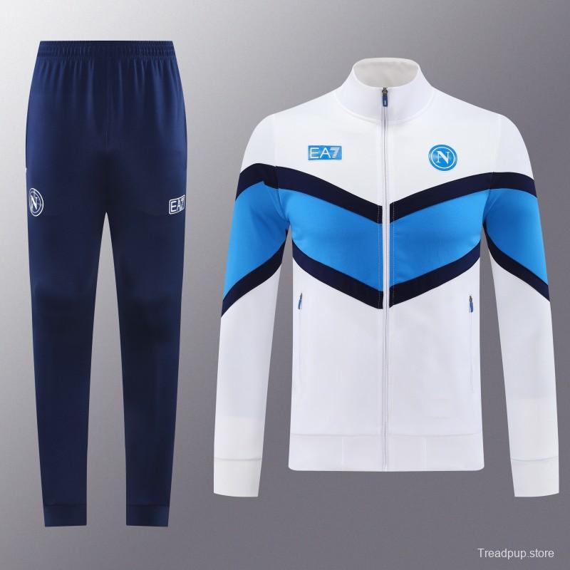 25/26 Napoli White Full Zipper Jacket+Long Pants