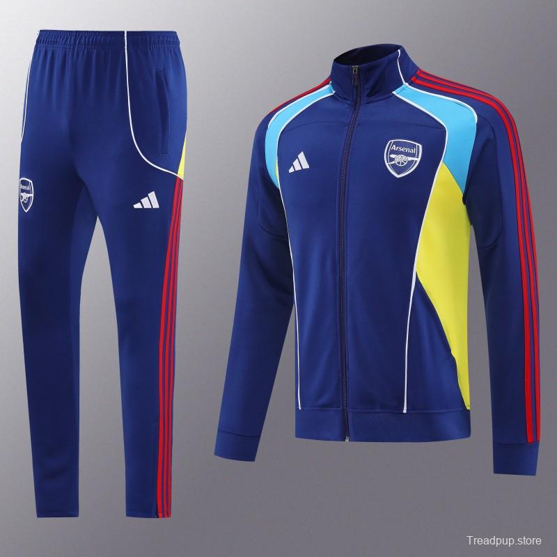 25/26 Arsenal FC Royal Blue Full zipper Jacket Tracksuit+ long pants