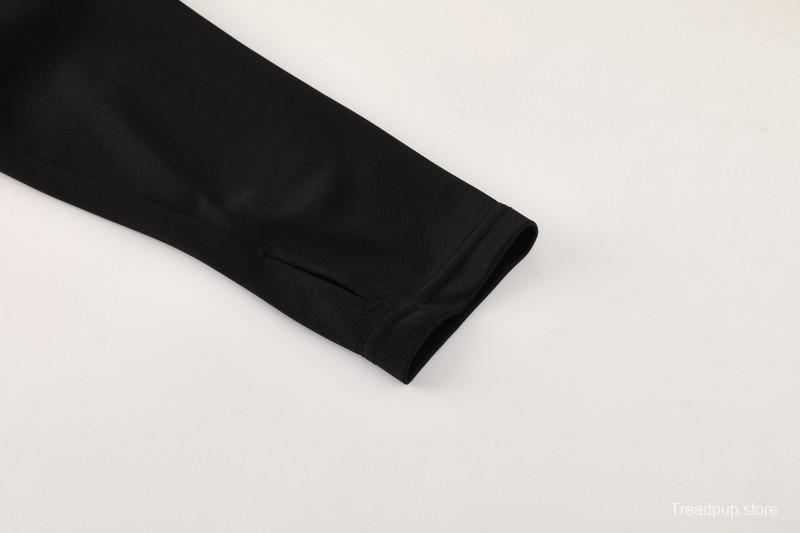 25/26  Adidas Black Full zipper Jacket Tracksuit+ long pants