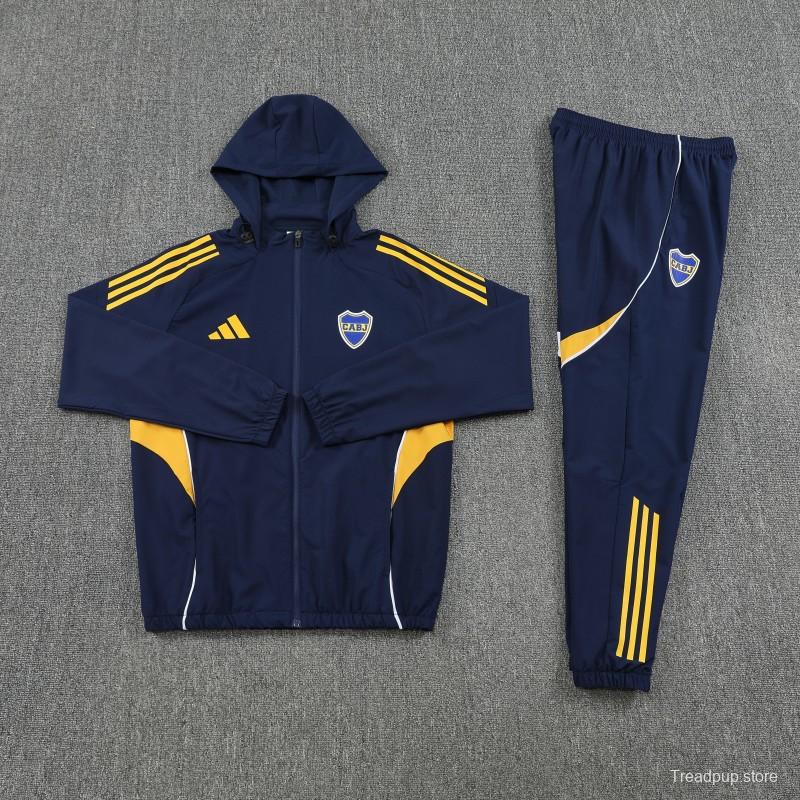 25/26 Boca Juniors Navy Blue Full zipper Jacket Tracksuit+ long pants