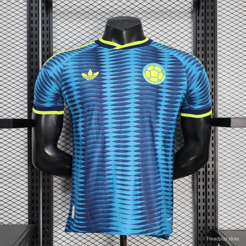 2026 Player Version Colombia Blue with Wavy Zigzag Pattern Jersey
