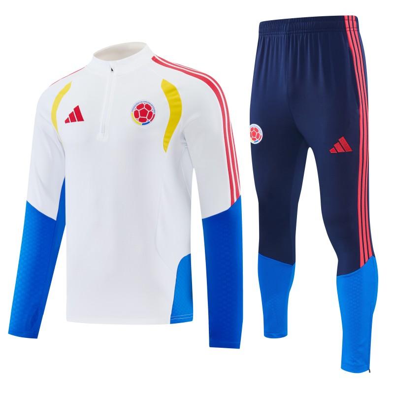 26/27  Colombia White  Half Zipper Jacket Tracksuit  + Long Pants