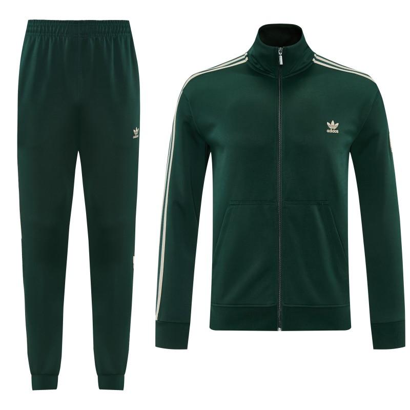 2026 Adidas Navy Green  Full Zipper Jacket + Long Pants