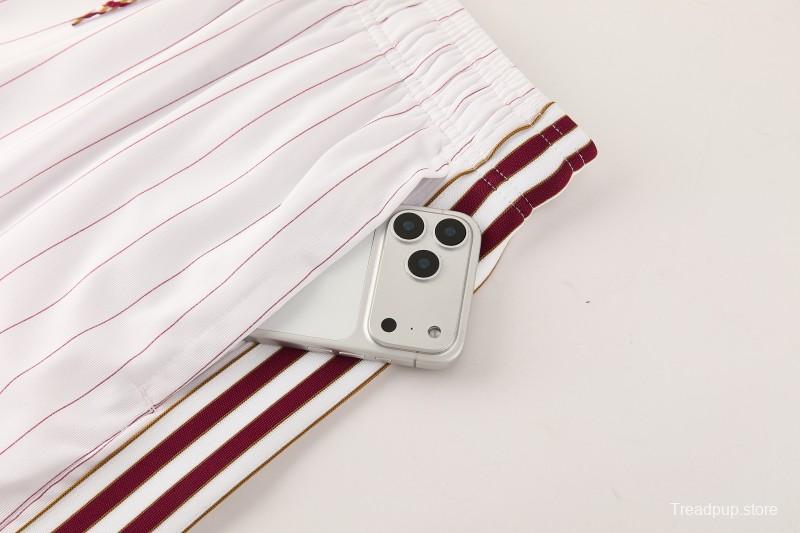26/27 Arsenal  White Pinstripe Short Sleeve+Soccer Shorts