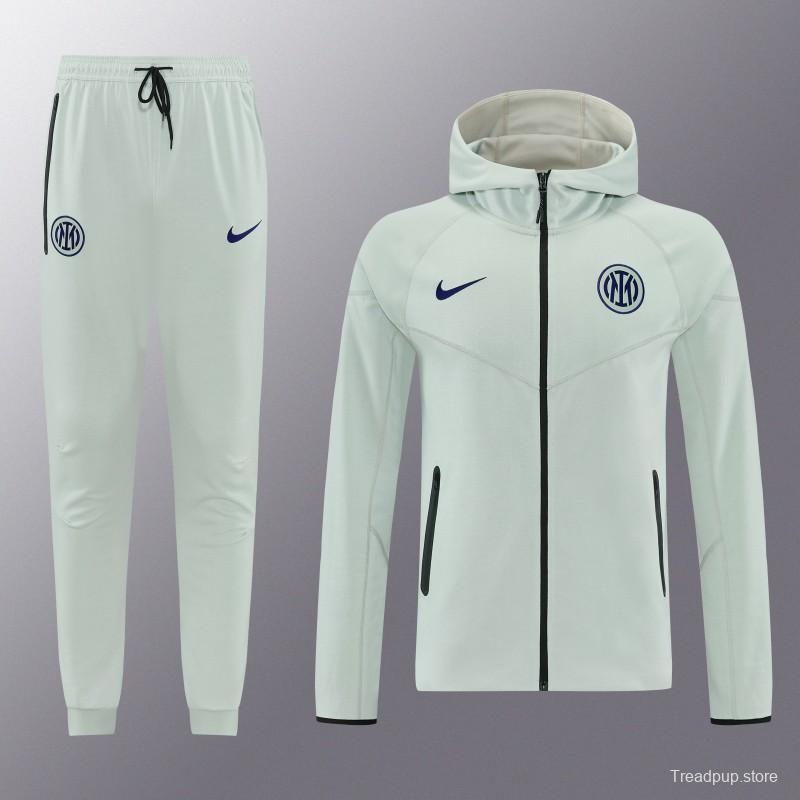 26/27 Inter Milan Light Mint Full Zipper Hooded Tracksuit + Long Pants