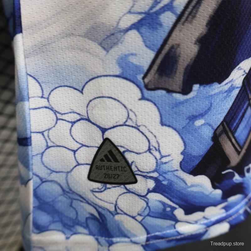 Player Version 2026 Japan Adidas Special Edition "Samurai Blue Dragon" Full Sublimation White Jersey