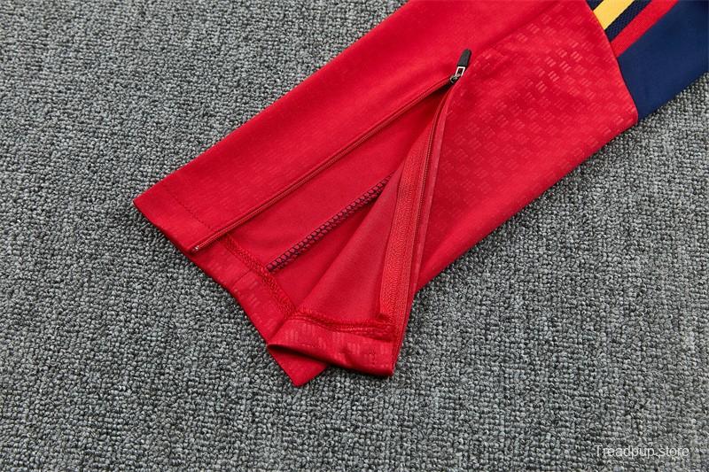26/27 Spain Away White Half Zipper Jacket Tracksuit + Long Pants