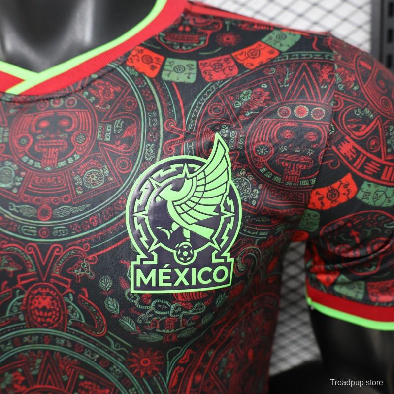 Player Version 2026 Mexico  Black with Aztec Calendar & Day of the Dead Special Edition Jersey