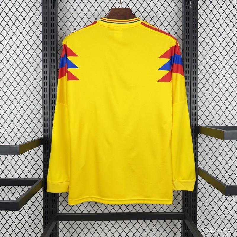 1990 Retro Colombia Home Long Sleeve Jersey