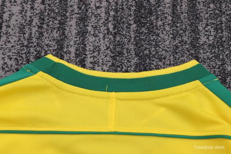 Retro Kids 1998 Brazil Home Long Sleeve Jersey