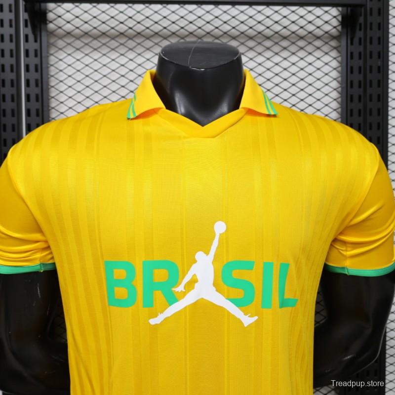 Player Version 2026 Brazil × Jordan Brand Yellow Special Edition Home Jersey