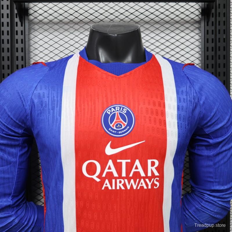 Player Version 26/27 PSG Blue & Red Stripe Long Sleeve Home Jersey