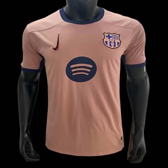 25/26 FC Barcelona Pink with Navy Trim Jersey