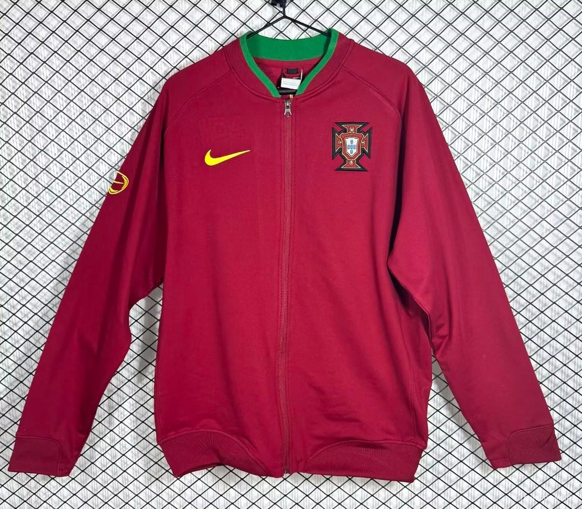 Retro 2006 Portugal Red Full Zipper Jacket