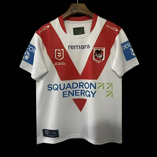25/26 St George Illawarra Dragons White with Red V Jersey