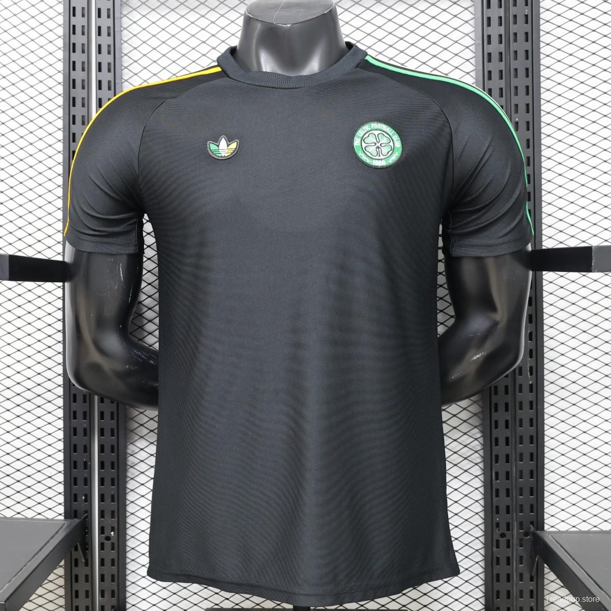 Player Version 26/27 Celtic Black with Asymmetric Yellow & Green Stripe Jersey
