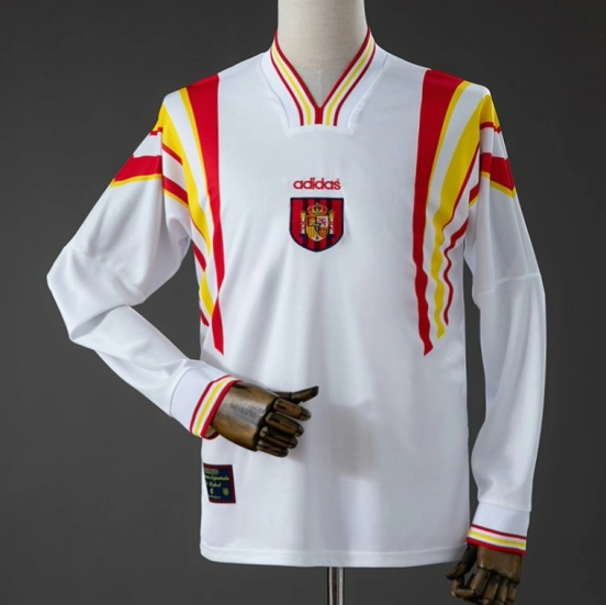 Retro Spain 1996  Away Retro Long Sleeve Jersey